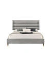 LUXEO CHESTER UPHOLSTERED PLATFORM BED WITH WOOD TIP LEGS, KING