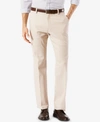Dockers Men's Comfort Relaxed Pleated Cuffed Fit Khaki Stretch Pants In Cloud