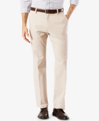 Dockers Men's Comfort Relaxed Pleated Cuffed Fit Khaki Stretch Pants In Cloud