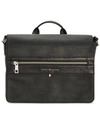 Tommy Hilfiger Men's Pebble Faux-leather Leo Messenger Bag In Black