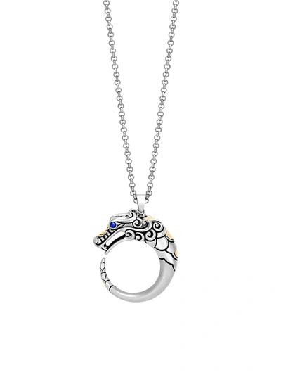 John Hardy Women's Legends Naga 18k Gold, Silver & Blue Sapphire Eyes Pendant Necklace