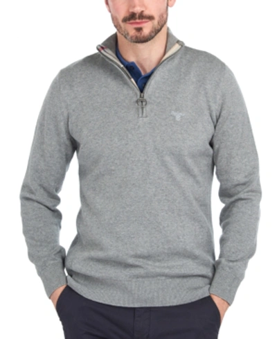 Barbour Men's Half-zip Sweater In Grey Marl