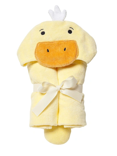 Elegant Baby Duck Hooded Bath Wrap In Light Yellow