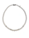 MIKIMOTO WOMEN'S 7MM-9MM WHITE PEARL, DIAMOND & 18K WHITE GOLD NECKLACE/18",0401454915528
