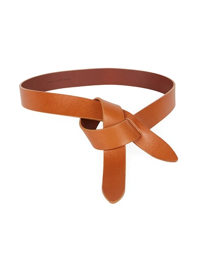 Isabel Marant Lecce Leather Wrap Belt In Natural