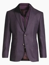 ROBERT GRAHAM MEN'S CLASSIC-FIT DOWNHILL WOVEN WOOL & CASHMERE SINGLE-BREASTED BLAZER,0400010992016