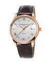 FREDERIQUE CONSTANT CLASSICS INDEX AUTOMATIC STAINLESS STEEL AND LEATHER STRAP WATCH,400011359476