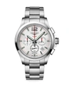 LONGINES MEN'S CONQUEST 42MM STAINLESS STEEL WHITE CHRONOGRAPH WATCH,400097707185