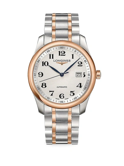 Longines L2.893.5.79.7 Master Collection 18ct Rose Gold-plated Stainless Steel Watch In Silver