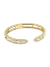 ADRIANA ORSINI 18K GOLDPLATED & CUBIC ZIRCONIA HINGE CUFF BRACELET,400011780203