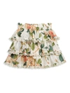 ZIMMERMANN LITTLE GIRL'S & GIRL'S KIRRA TIERED FLORAL SKIRT,400011887074