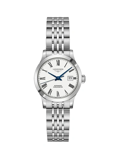 Longines Record Collection 30mm Stainless Steel Bracelet Watch In White