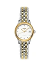 Longines Women's Swiss Automatic Flagship Diamond Accent Two Tone Stainless Steel Bracelet Watch 26mm L427432 In White