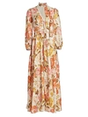 ZIMMERMANN WOMEN'S BONITA LONG-SLEEVE FLORAL LINEN DRESS,0400012058238