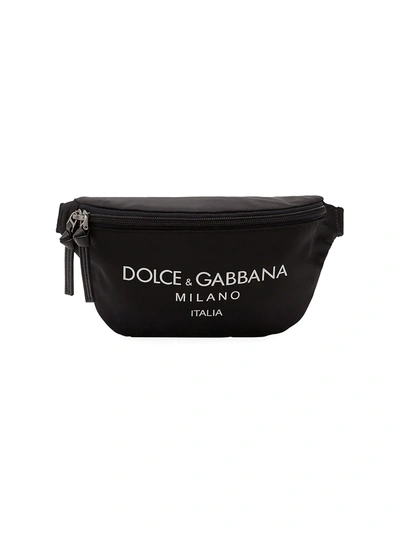 Dolce & Gabbana Printed Logo Belt Bag In Black