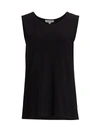 Caroline Rose Longline Stretch Knit Tank In Black