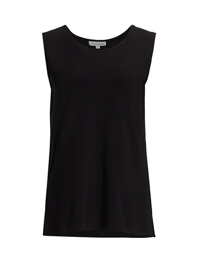 Caroline Rose Longline Stretch Knit Tank In Black