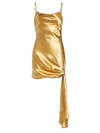 Cinq À Sept Ryder Satin Mini Dress In Gold