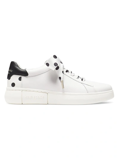 Kate Spade Lift Polka Dot Leather Sneakers In Glitter Multi