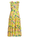 BANJANAN IRIS FLORAL RUFFLE MAXI DRESS,400012408845