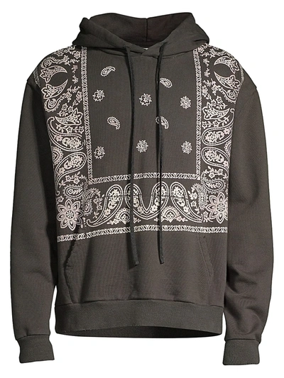 Profound So Far So Good Regular-fit Bandana-print Hoodie In Washed Black