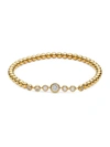 ADRIANA ORSINI 18K YELLOW GOLDPLATED STERLING SILVER BEZEL BEADED BRACLET,400012779034