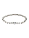 ADRIANA ORSINI RHODIUM PLATED STERLING SILVER BEZEL BEADED BRACLET,400012779033