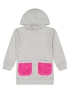 ANDY & EVAN LITTLE GIRL'S FAUX FUR POCKET HOODIE,0400012938321