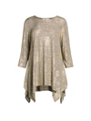 Caroline Rose Reflection Knit Swing Tunic In Gold