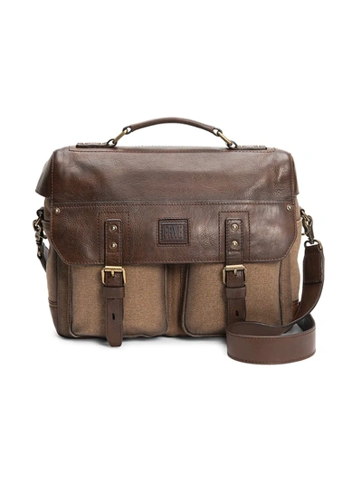 Frye Ethan Canvas & Leather Briefcase In Brown