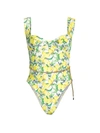 WEWOREWHAT DANIELLE LEMON-PRINT ONE-PIECE SWIMSUIT,400013180235