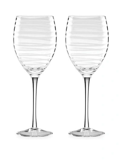 Kate Spade New York Charlotte Street 2pc Wine Glass Set In White