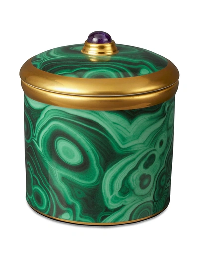 L'objet Malachite Scented Candle, 610g In Green/gold