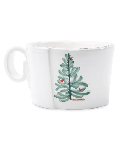 Vietri Lastra Holiday Jumbo Cup In White