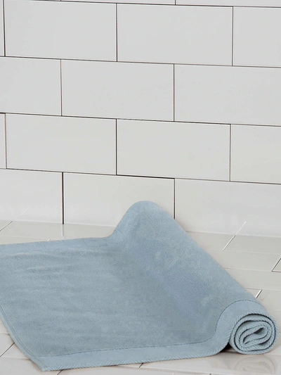 Frette Diamond Border Egyptian Cotton Bath Mat In Blue