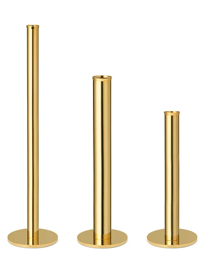 Aerin Lilio Bud 3-piece Vase Set In Brass