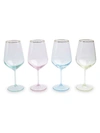 Vietri Rainbow 4-piece Wine Glass Set