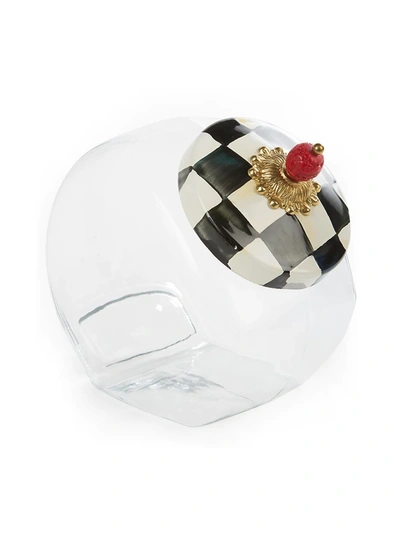 MACKENZIE-CHILDS COOKIE JAR WITH COURTLY CHECK ENAMEL LID,400092530615