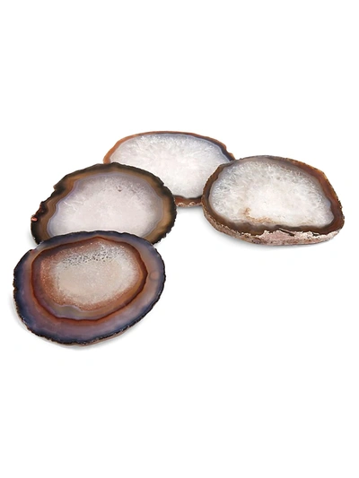 Anna New York Pedra Natural Agate 4-piece Coasters Set In Unassigned