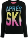 Mc2 Saint Barth Black Woman Sweater Aprés Ski Degrade Writing In Black