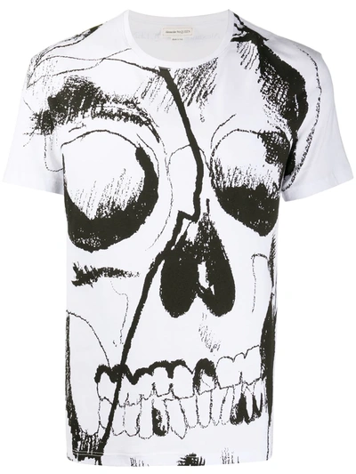Alexander Mcqueen T-shirt Mit Totenkopf-print In White