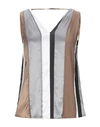 BRUNELLO CUCINELLI BRUNELLO CUCINELLI WOMAN TOP GREY SIZE M SILK, ELASTANE, BRASS,12415526TP 4