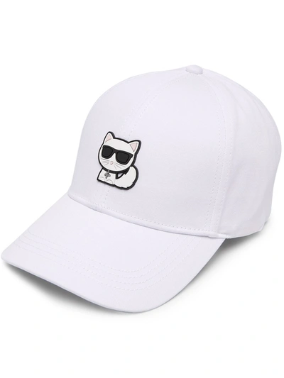Karl Lagerfeld K/ikonik Choupette 棒球帽 In White