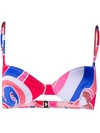 Pucci Quirimbas Print Bikini Top In Red