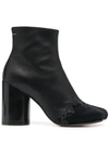 MM6 MAISON MARGIELA CYLINDRICAL HEEL 90MM ANKLE BOOTS