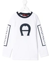 AIGNER LOGO-PRINT LONG-SLEEVE T-SHIRT