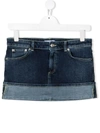 DONDUP TEEN TURN-UP HEM MINI DENIM SKIRT