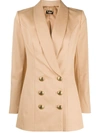 ELISABETTA FRANCHI TUXEDO LAPELS DOUBLE-BREASTED BLAZER