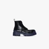 BALENCIAGA BLACK STRIKE LEATHER BOOTS,589338WA96715605141