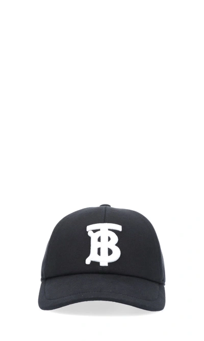 Burberry Cotton Hat With Logo Embroidery In Black